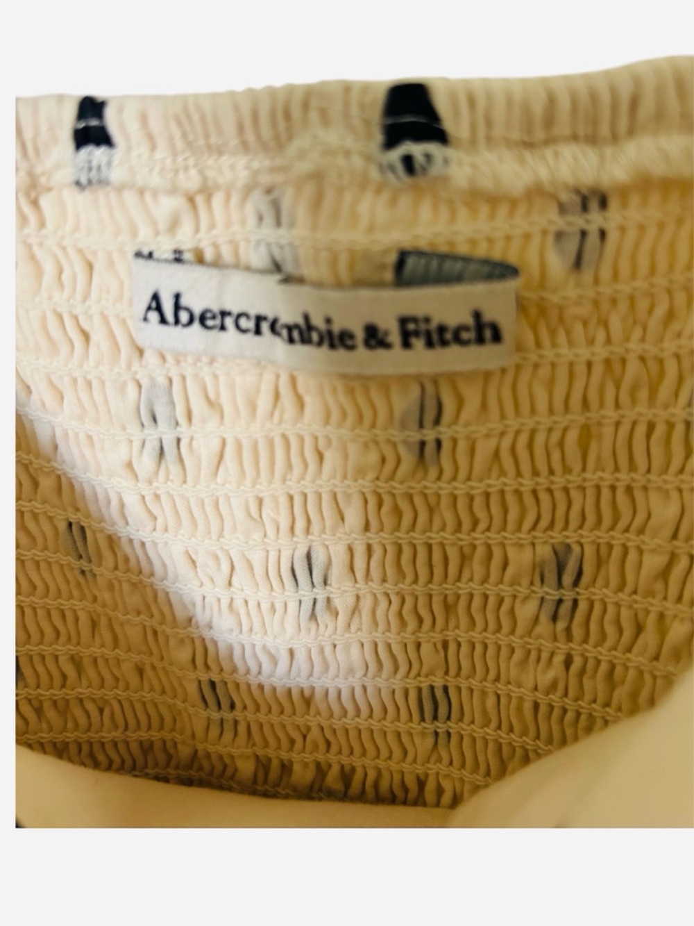 Abercrombie & Fitch Cream Maxi Dress with black Dot Accents